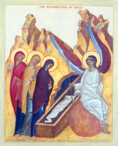 Religious icon: The Holy Women at the Tomb