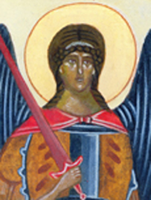 Religious icon: The Archangel Michael and Joshua the son of Nun
