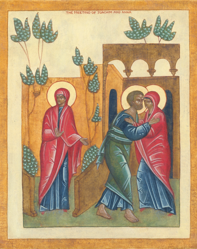 Religious icon: The meeting of Joachim and Anna